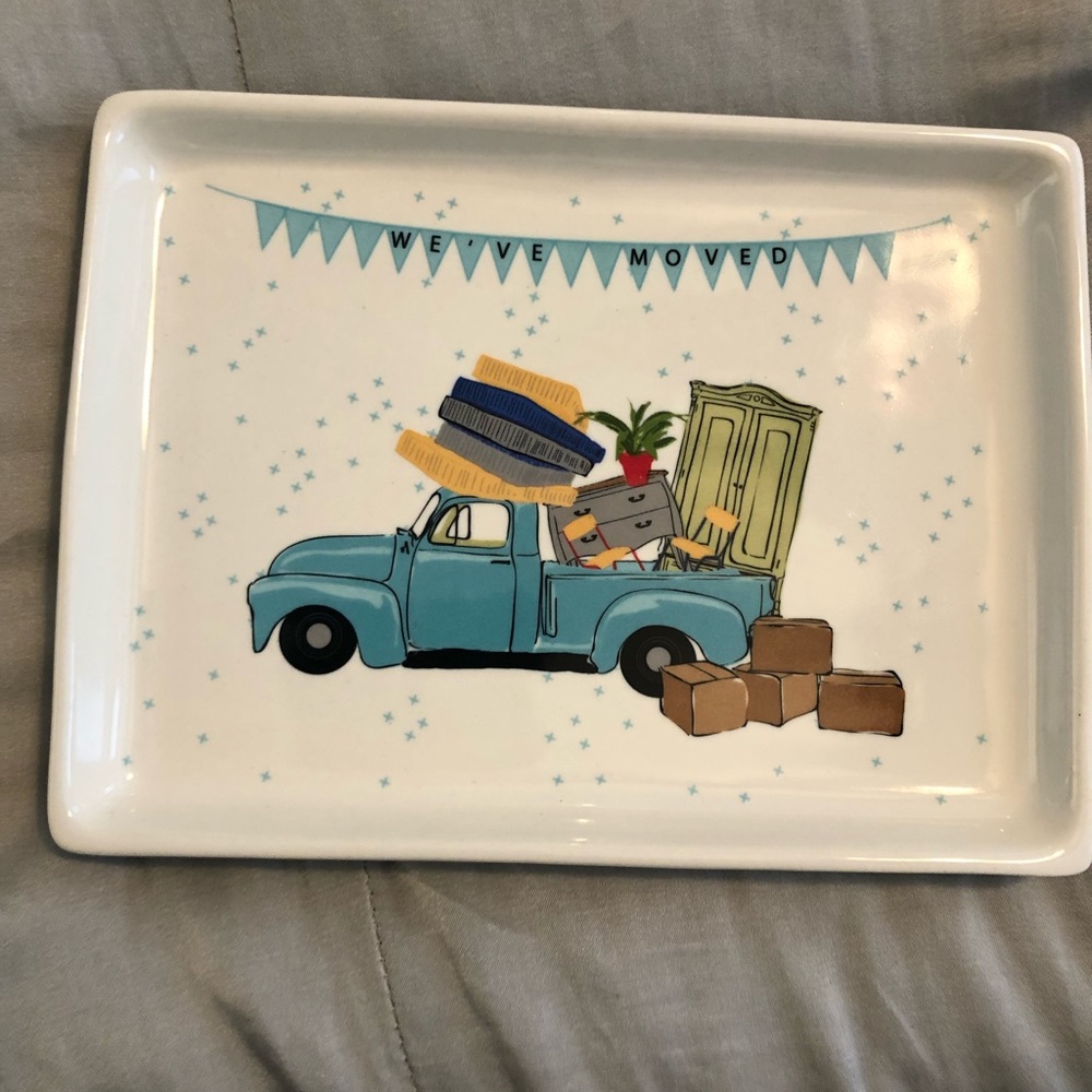 New Home!  “We’ve moved” ceramic tray